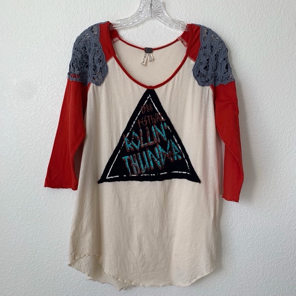 Free People Tops - We The free Rollin Thunder Festival Baseball Shirt